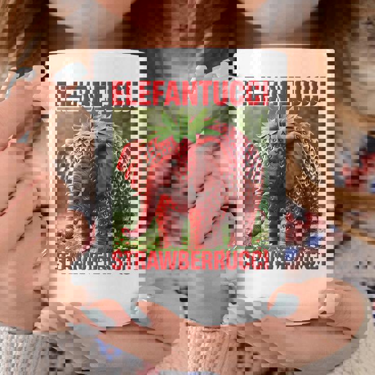 Brainrot Animal Gen Alpha Meme ストロベリーエレファント コーヒーマグ 面白い贈り物