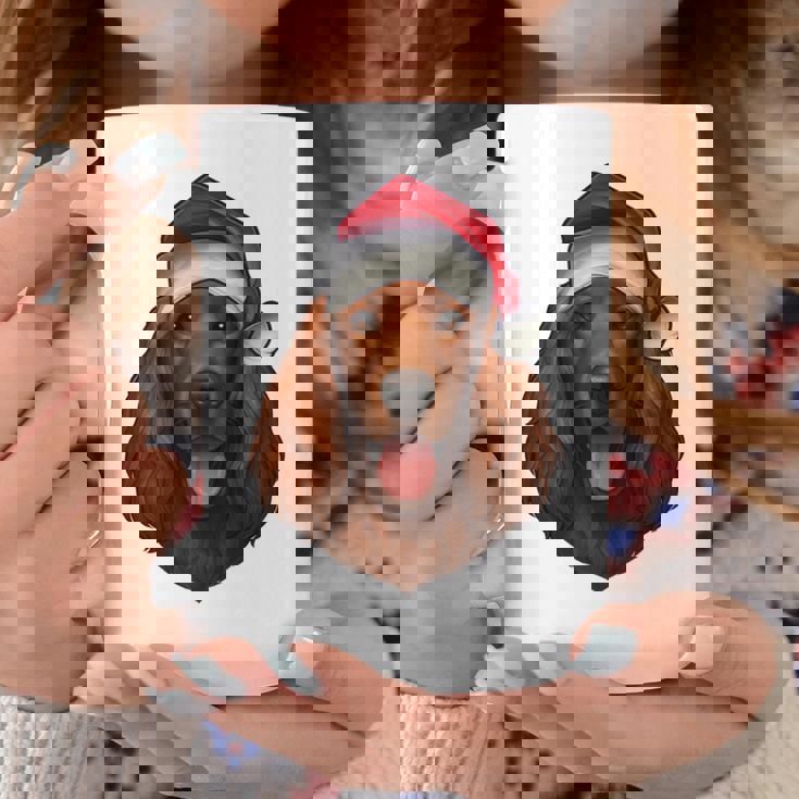 Santa Hat Xmas Pajamas Irish Setter Dog Christmas Coffee Mug Unique Gifts