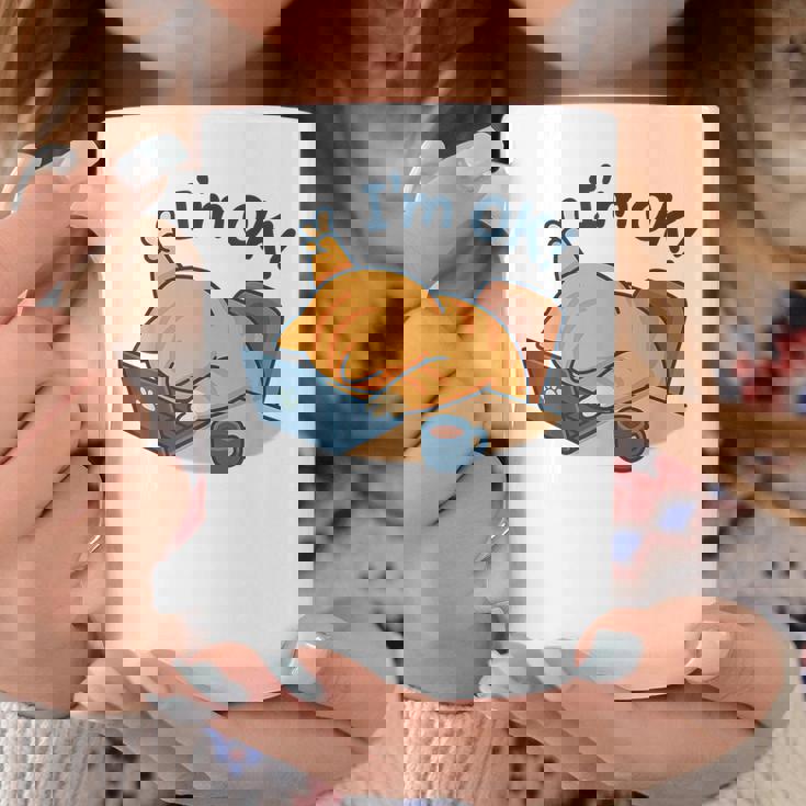 I'm Ok おかしな猫 在宅勤務 コーヒーミーム コーヒーマグ 面白い贈り物