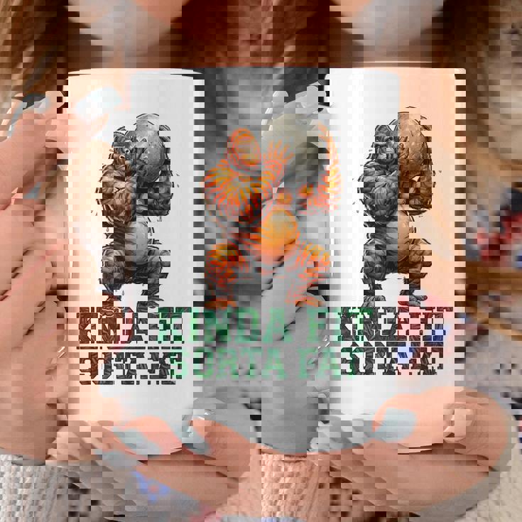 Kinda Fitorta Fat Gorilla ヘビーウェイトリフティング 面白いジム コーヒーマグ 面白い贈り物