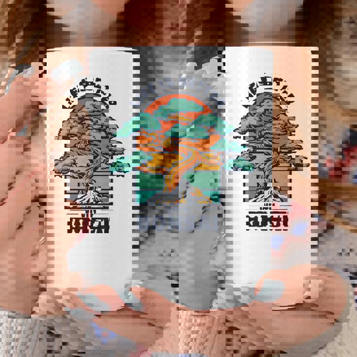 Life Is Better With Bonsai 屋内 盆栽 盆栽ポット 盆栽 コーヒーマグ 面白い贈り物