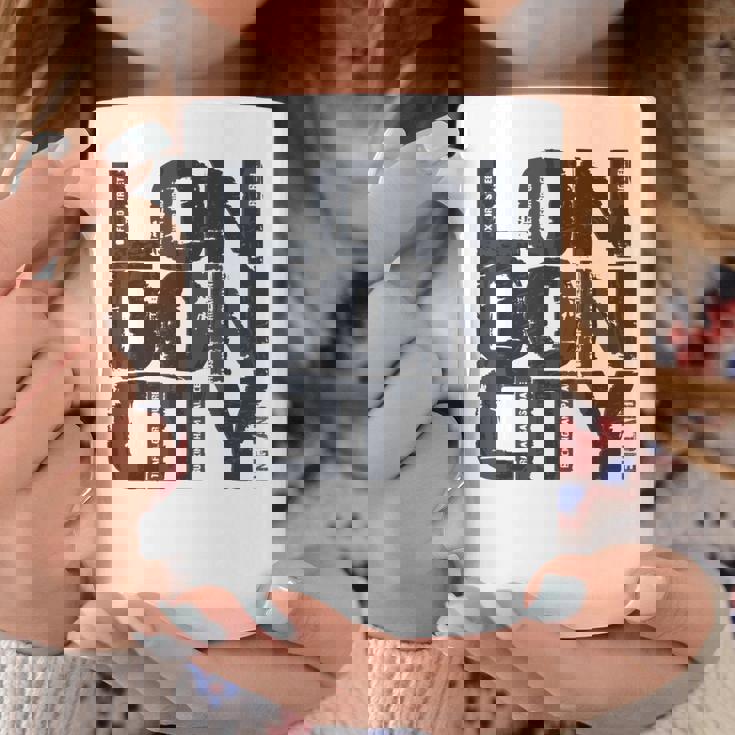 I Love London、クールでレトロなロンドンのファッショングラフィックデザイン。 コーヒーマグ 面白い贈り物