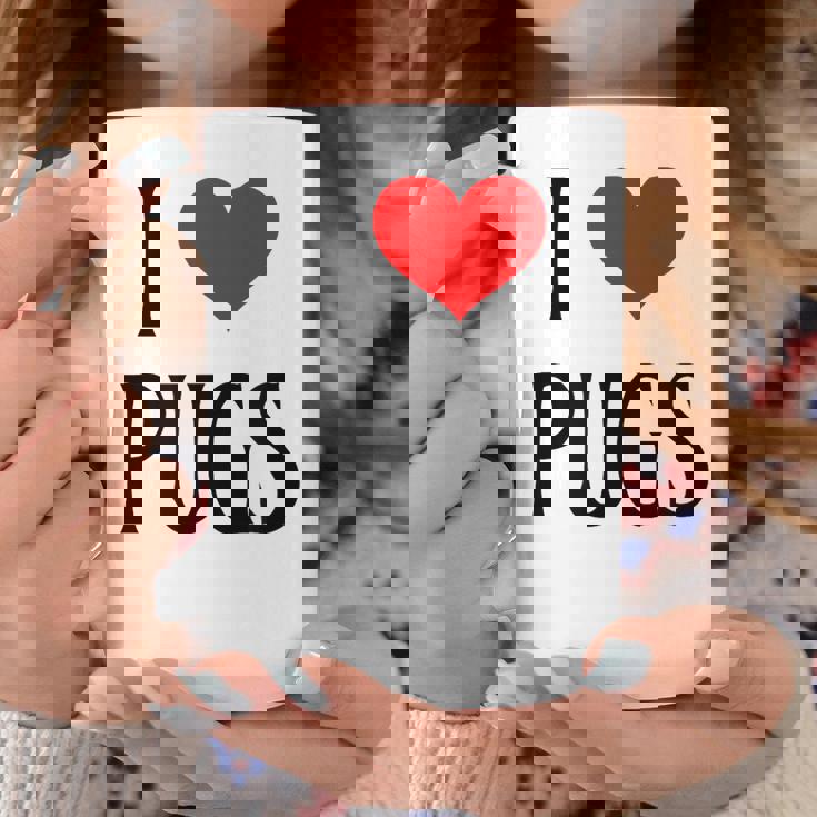 I Love Pugs I Heart Pugs Dog Lover Pet Puppy Dog Pug コーヒーマグ 面白い贈り物