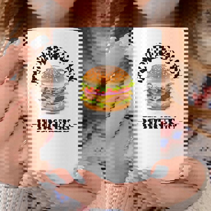 Powered By Burgers ファーストフード愛好家 面白いビーフバーガー コーヒーマグ 面白い贈り物