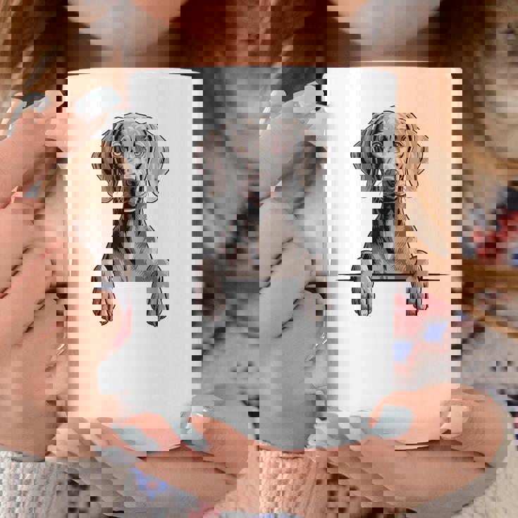 Weimaraner 面白い 覗き見ポケット 子犬 犬好き コーヒーマグ 面白い贈り物