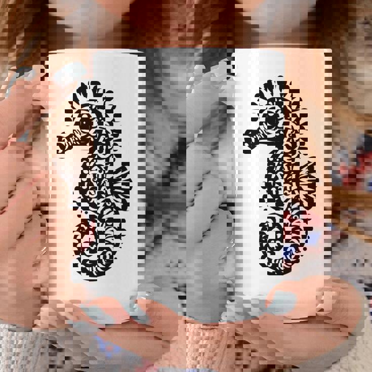 かわいいタツノオトシゴ ポリネシア トライバル マオリ柄 タツノオトシゴ 長袖tシャツ コーヒーマグ 面白い贈り物