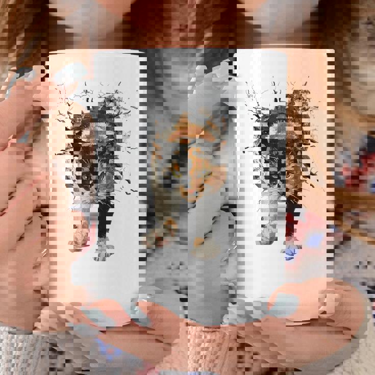 その壁を打ち破れ 三毛猫 福猫 面白 コーヒーマグ 面白い贈り物