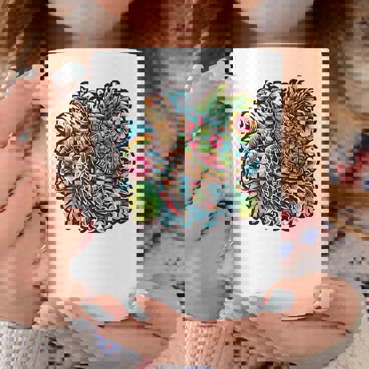 アロハ ウミガメ ハワイアン ホヌ フラワー ウェーブ オーシャン コーヒーマグ 面白い贈り物