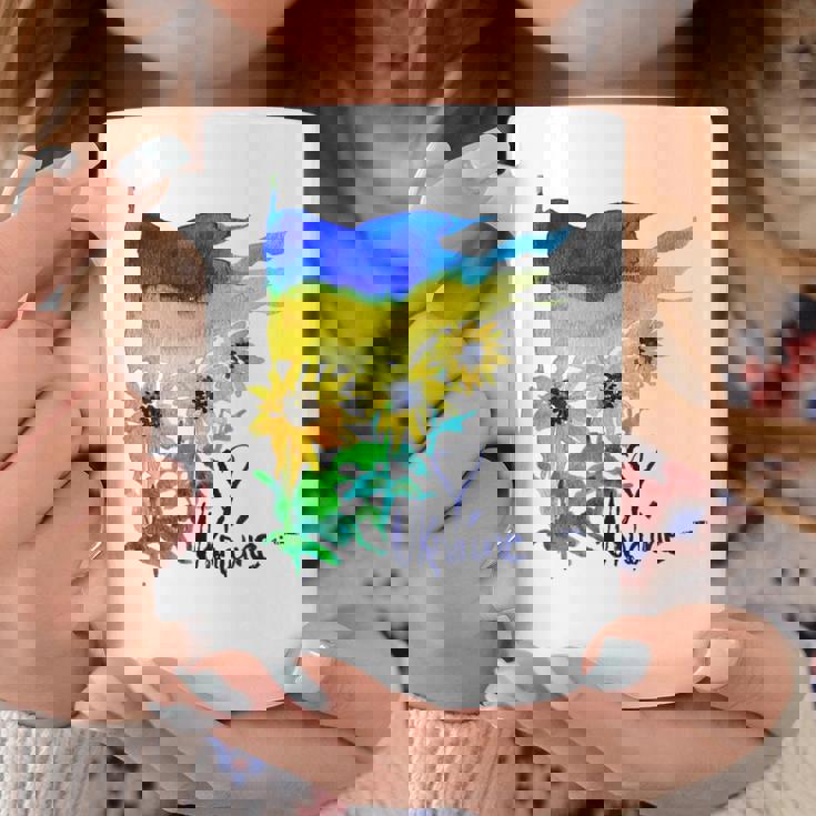 ウクライナ国旗 ひまわりの愛 ウクライナの強い服 コーヒーマグ 面白い贈り物