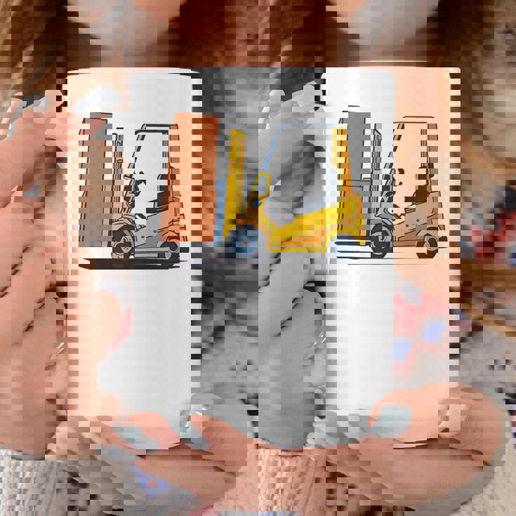 キッズ フォークリフト車両工事現場掘削機建設作業員 男の子 コーヒーマグ 面白い贈り物