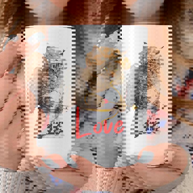 キューピッドコスチュームを着た面白い猫、聖バレンタインの猫の自撮り。 コーヒーマグ 面白い贈り物