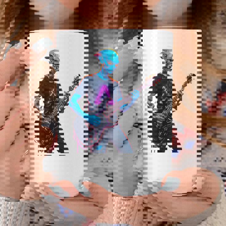 バックプリント ギタリスト エイリアン グラフィック ギター エイリアン ギタリスト コーヒーマグ 面白い贈り物