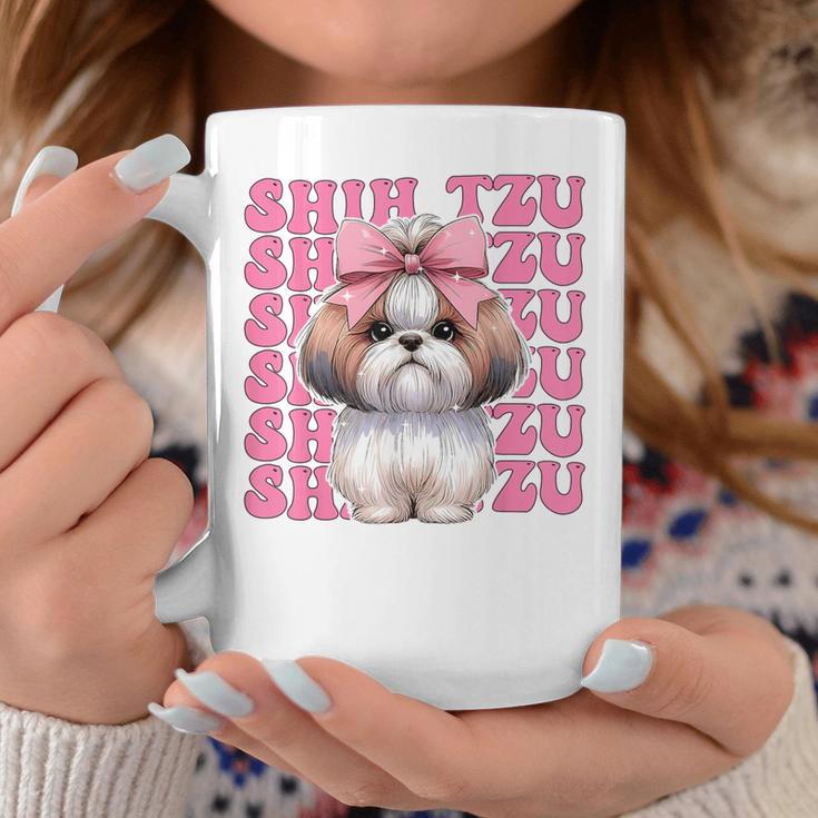 コケット 弓 シーズー 女の子 犬 ママ 母の日 ピンク コーヒーマグ 面白い贈り物