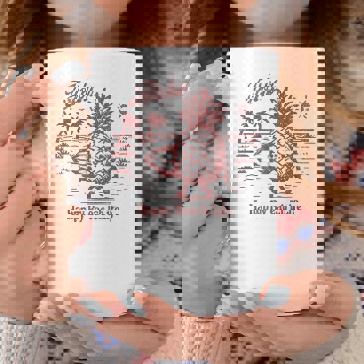 サーフィン パイナップル レトロ ビーチ ヤシの木 トロピカル 美学 コーヒーマグ 面白い贈り物