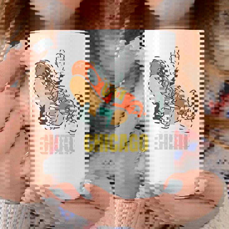 シカゴホットドッグ ストリートフード ホットドッグ マスタード付き コーヒーマグ 面白い贈り物