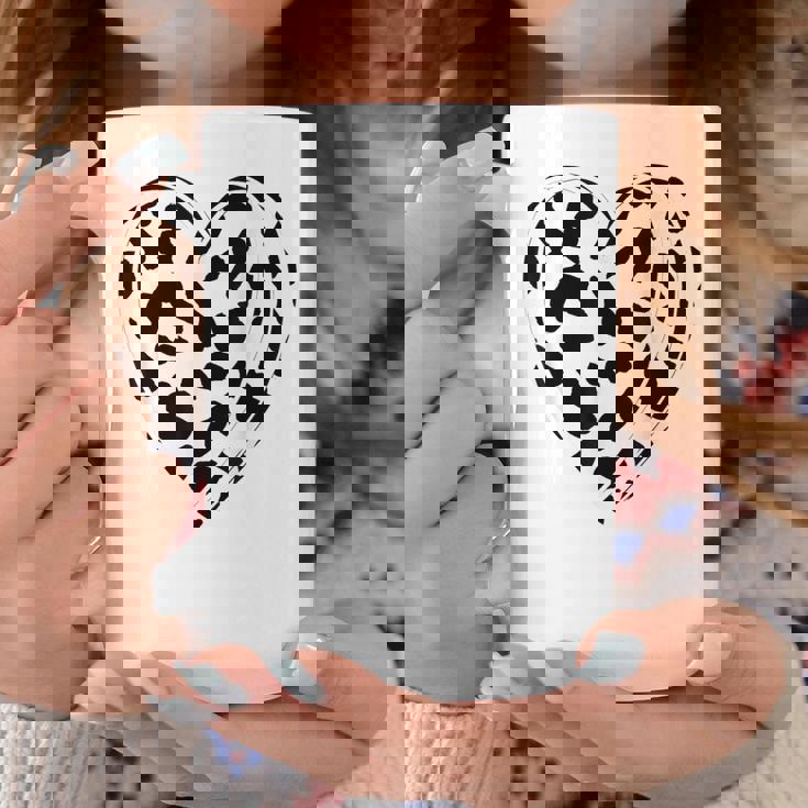 シックなハートプリントの牛柄。 コーヒーマグ 面白い贈り物