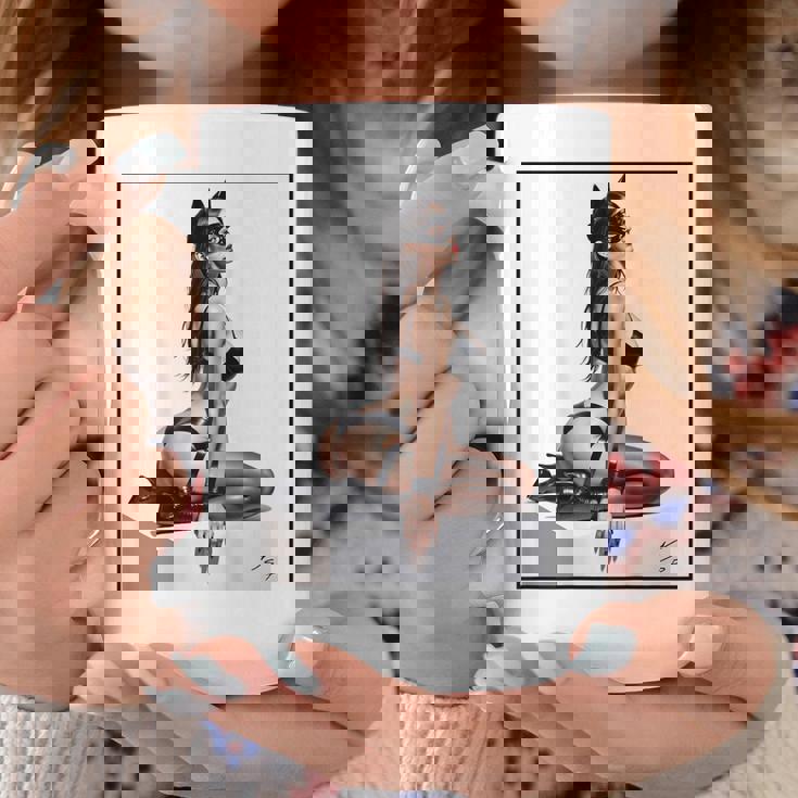 セクシーガールグラフィックtシャツ バッドキティ ピンナップ バックプリント コーヒーマグ 面白い贈り物