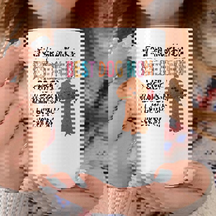 トイプードル最高の犬ママバレンタインデー面白い犬の恋人 長袖tシャツ コーヒーマグ 面白い贈り物