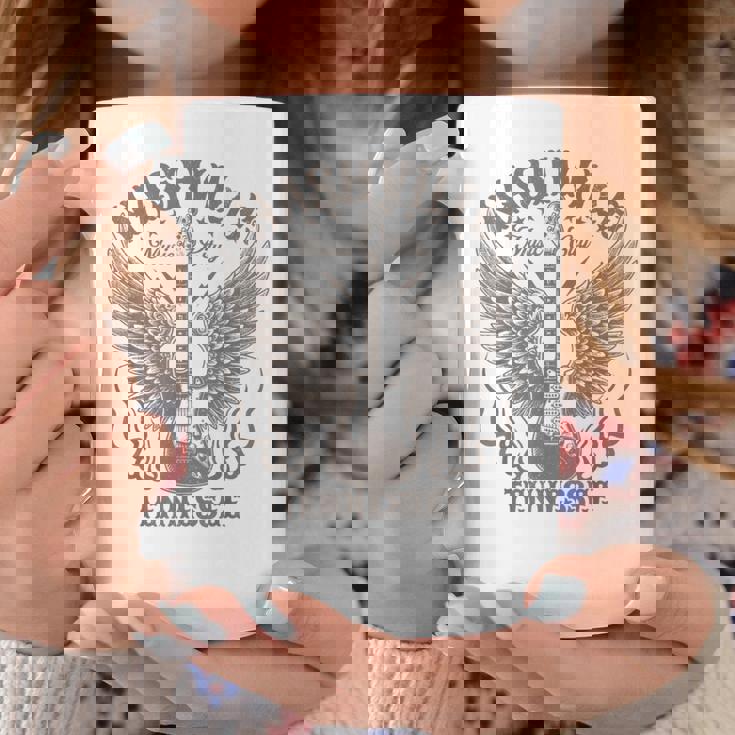 ナッシュビル テネシー ギター カントリーミュージック シティ レディース メンズ キッズ コーヒーマグ 面白い贈り物