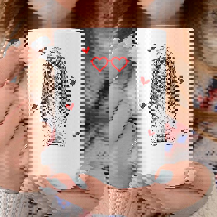 バセットハウンド ハートグラス バレンタインデー 犬 ママ コーヒーマグ 面白い贈り物