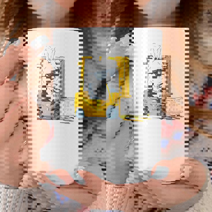 フォークリフト オペレーター フォークリフト ドライバー 物流 うさぎ イースター コーヒーマグ 面白い贈り物
