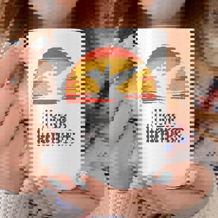 レトロ ヴィンテージ サンセット 2024 I Love Hummers コリブリ ハチドリ コーヒーマグ 面白い贈り物