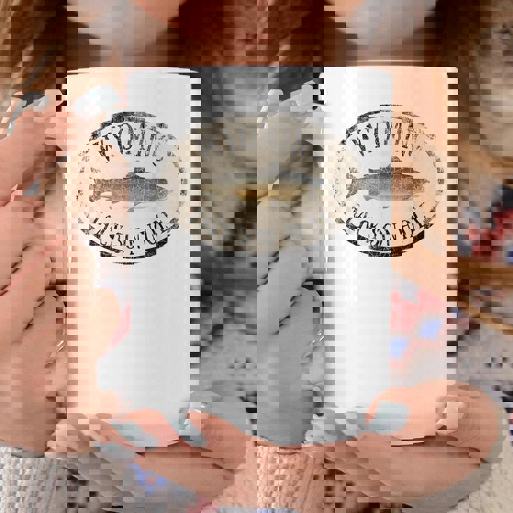 ワイオミング ジャクソン ホール トラウト 魚 フライフィッシング ビンテージ コーヒーマグ 面白い贈り物