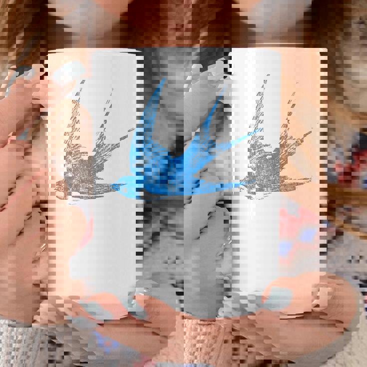 古びたツバメの青い鳥 シルエット 鳥 鳥 イラスト コーヒーマグ 面白い贈り物