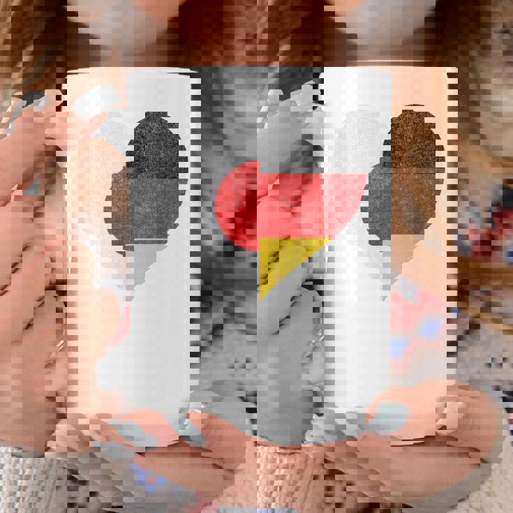 日本 ドイツ 国旗 ハート サッカー コーヒーマグ 面白い贈り物