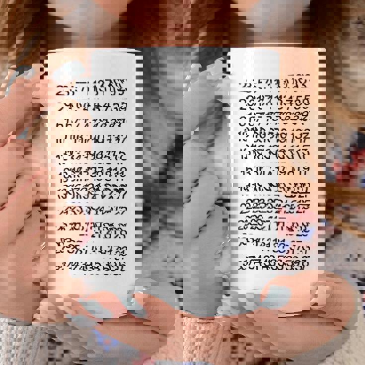 素数 数学 数式 公式 元素記号 化学式 物理 虚数 周期表 円周率 メンズ キッズ 子供 白 プリントosu コーヒーマグ 面白い贈り物