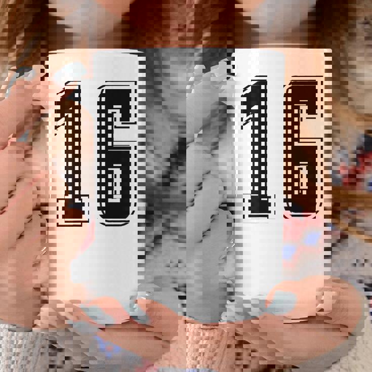 背番号 16 チーム短大スポーツ背番号付きユニフォーム コーヒーマグ 面白い贈り物