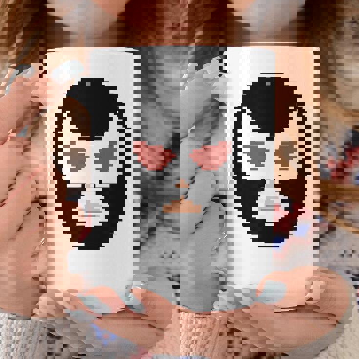 覆面レスラー マスク ピクセルアート ドット絵 怪人 プロレス コーヒーマグ 面白い贈り物