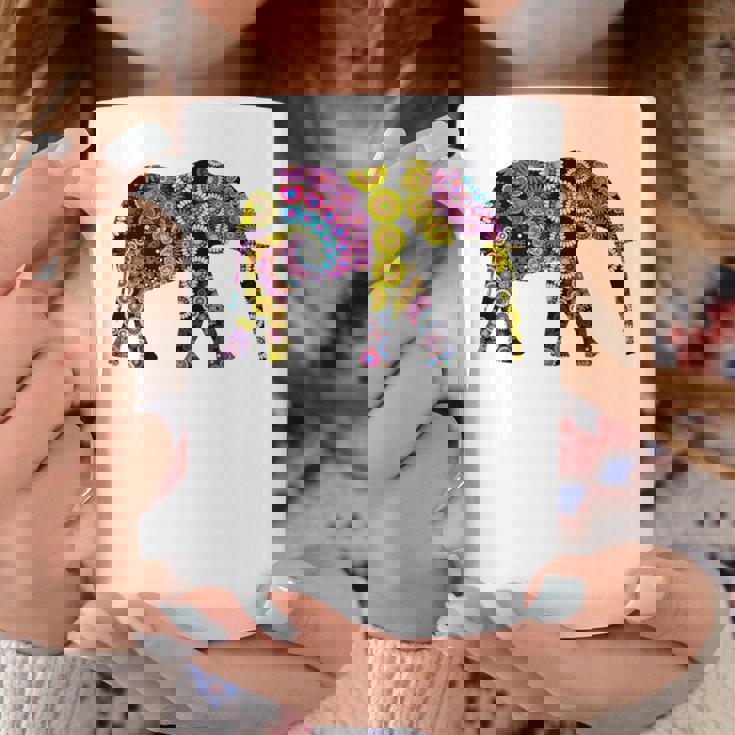 象のシルエット、かわいいボヘミアンデザイン。 コーヒーマグ 面白い贈り物