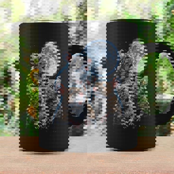 3 マウス 月 3 匹のネズミ 面白い げっ歯類 恋人 ユーモア 空 夜 長袖tシャツ コーヒーマグ ギフトのアイデア