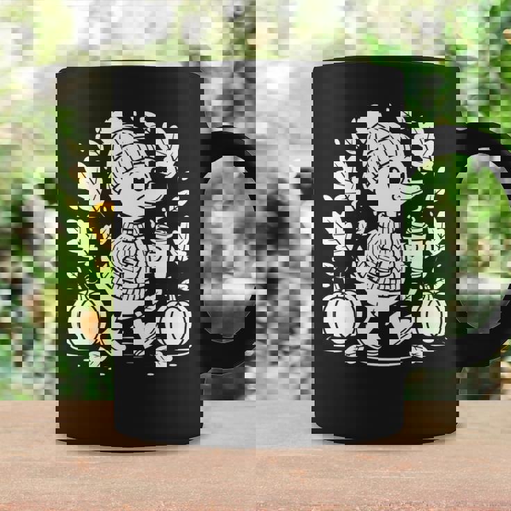 Cozyeason Duck かわいい 秋 パンプキン スパイス 秋 コーヒー 長袖tシャツ コーヒーマグ ギフトのアイデア