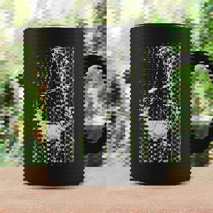 Deer Bowhunter American Flag Archery Hunting Tee Coffee Mug Gifts ideas