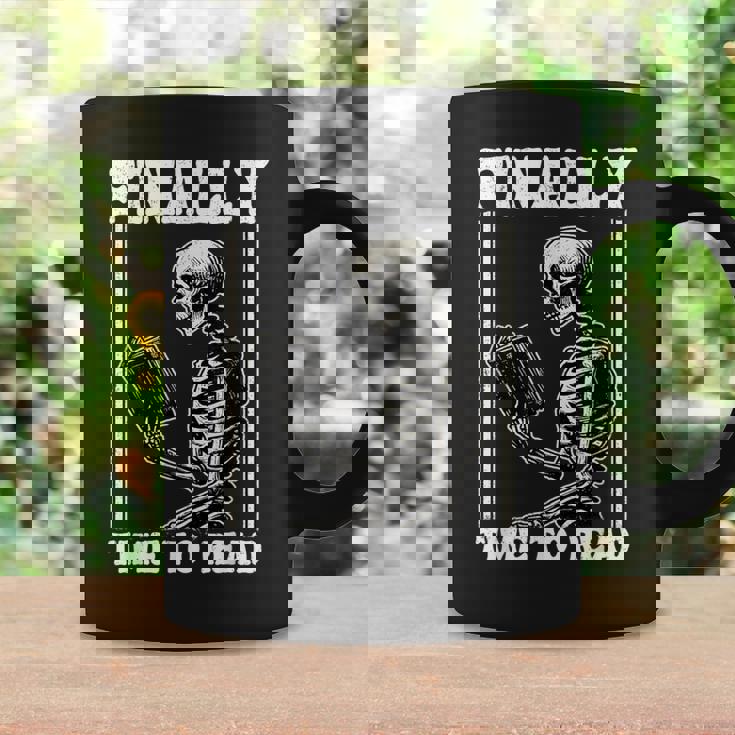 Finally Time To Read Book Lover Bookworm スケルトン 面白い本 コーヒーマグ ギフトのアイデア