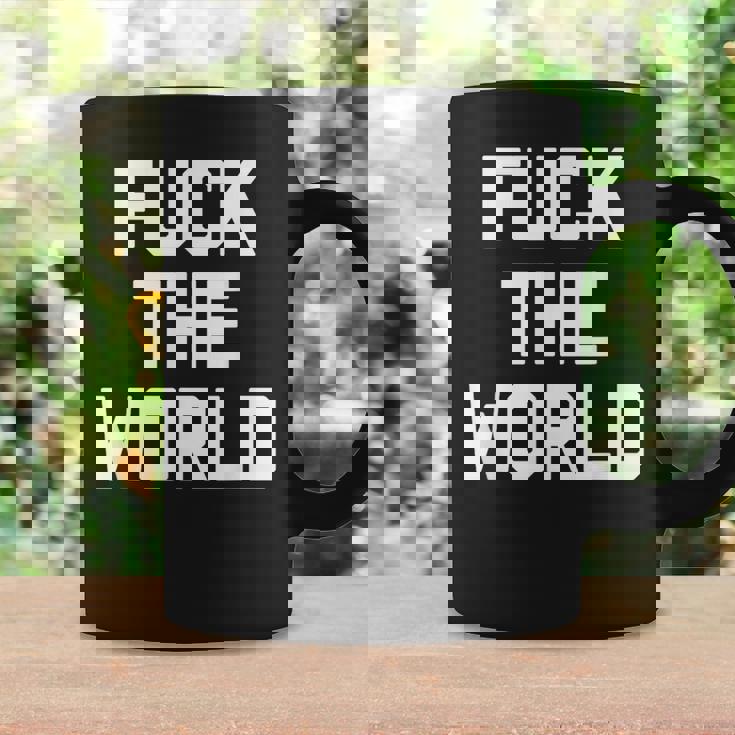Fuck The World 面白いことわざ 皮肉なかわいいクールなノベルティ コーヒーマグ ギフトのアイデア