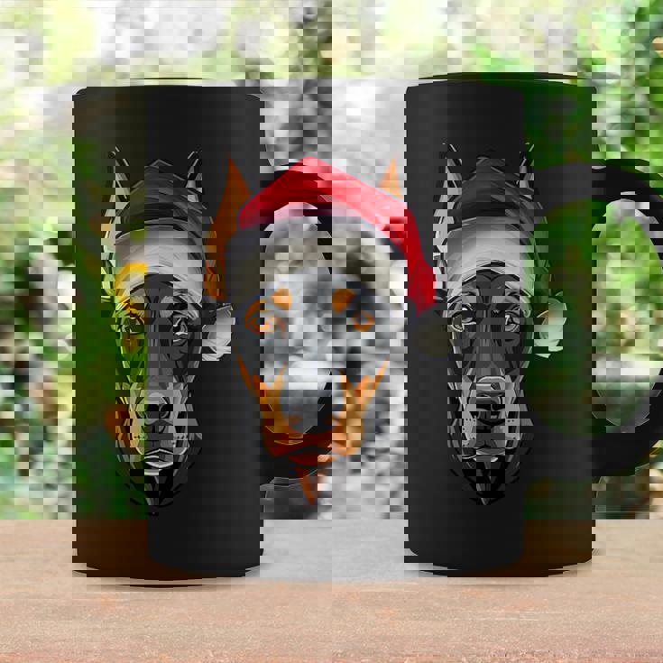 Santa Hat Xmas Pajamas Doberman Pinscher Dog Christmas Coffee Mug Gifts ideas