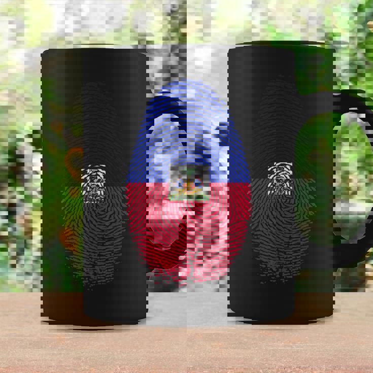 Haiti Flag Fingerprint Haitian For Haitians コーヒーマグ ギフトのアイデア