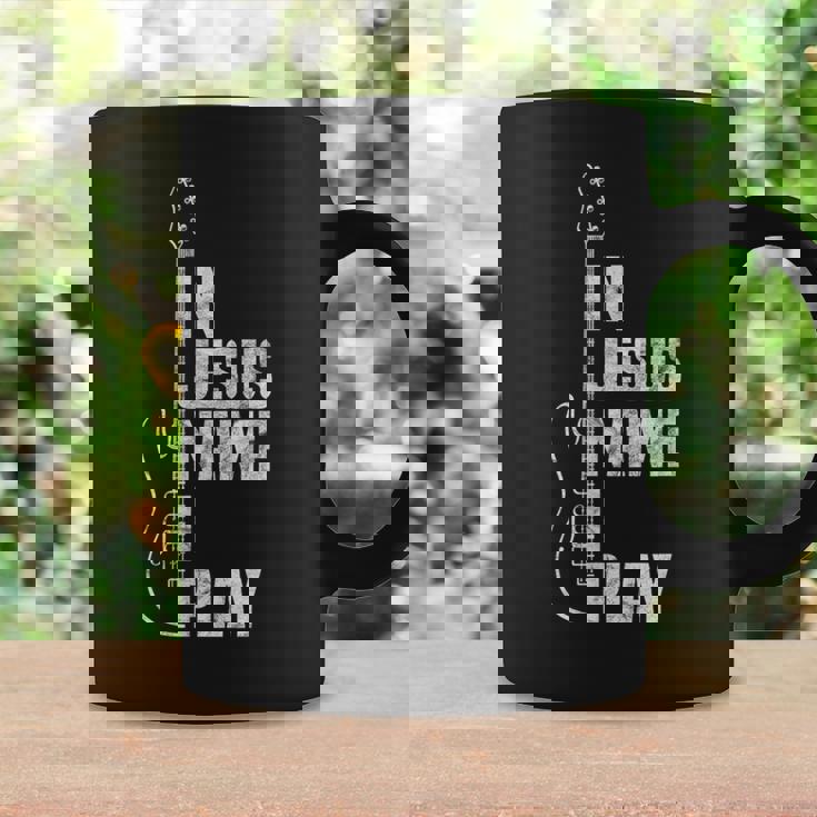 In Jesus Name I Play ギター クリスチャン ギタープレーヤー コーヒーマグ ギフトのアイデア