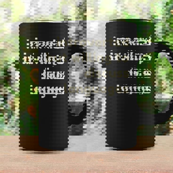 Introverted But Willing To Discuss Languages Introverts コーヒーマグ ギフトのアイデア