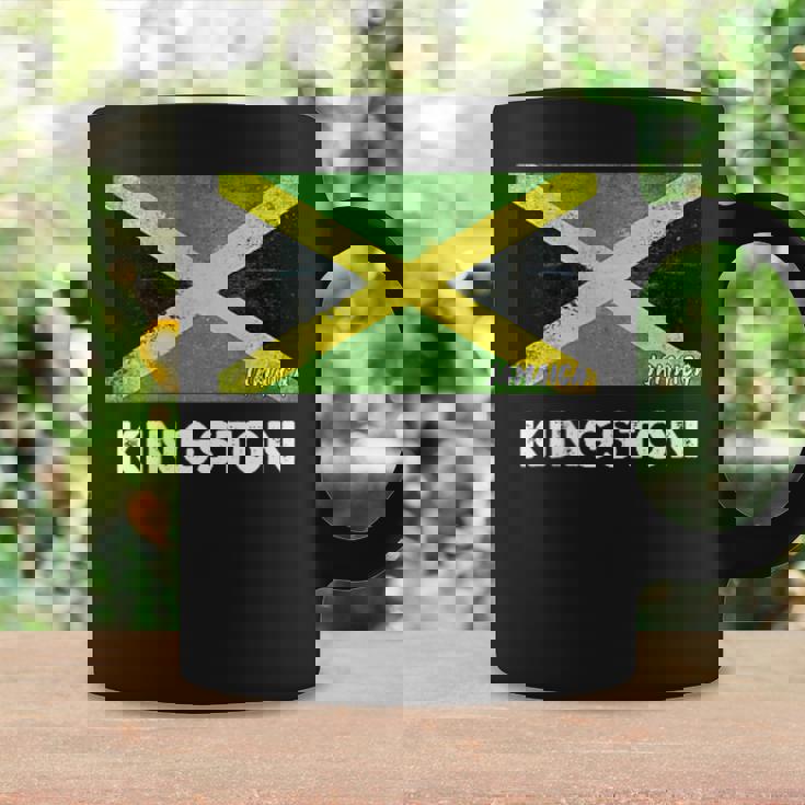 Kingston Jamaica Flag Jersey コーヒーマグ ギフトのアイデア