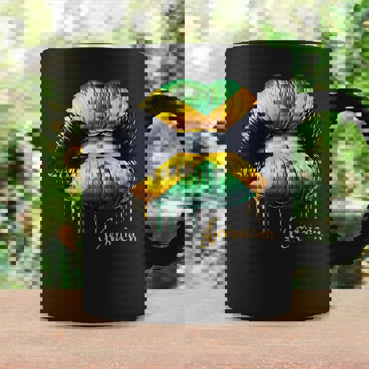 Lips Jamaican Flag Jamaica Love Travelacation コーヒーマグ ギフトのアイデア