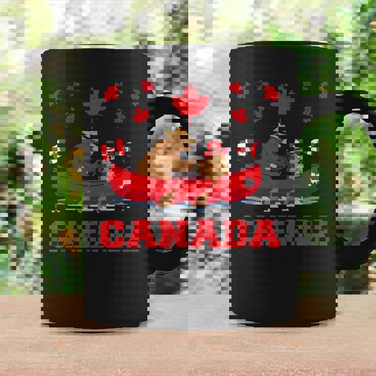 I Love Canada Cool Canada Bear & Chipmunk Cartoon Graphic コーヒーマグ ギフトのアイデア