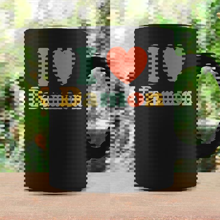 I Love Damon I Heart Damon レッド ハート バレンタイン コーヒーマグ ギフトのアイデア