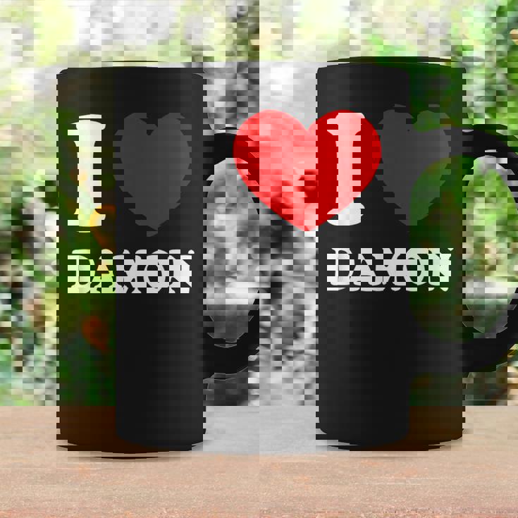 I Love Damon I Heart Damon 面白い名前 Damon コーヒーマグ ギフトのアイデア