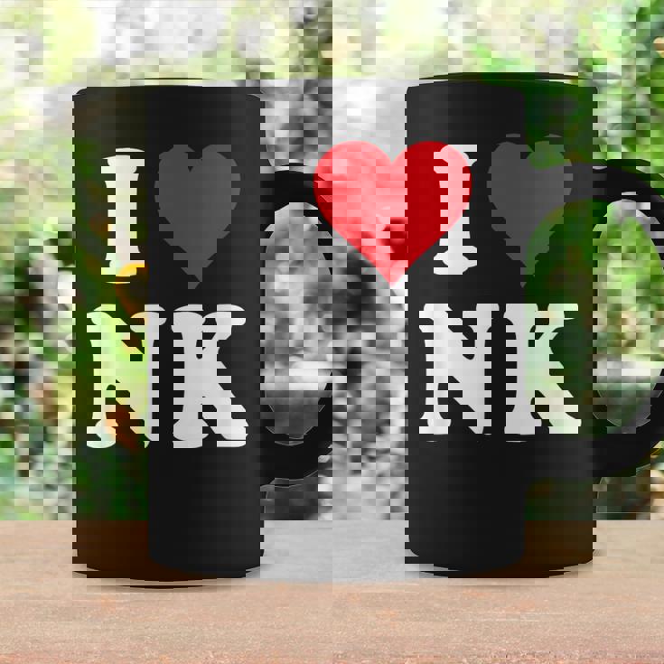 I Love Nk Initials I Heart NK First Last Name N K コーヒーマグ ギフトのアイデア