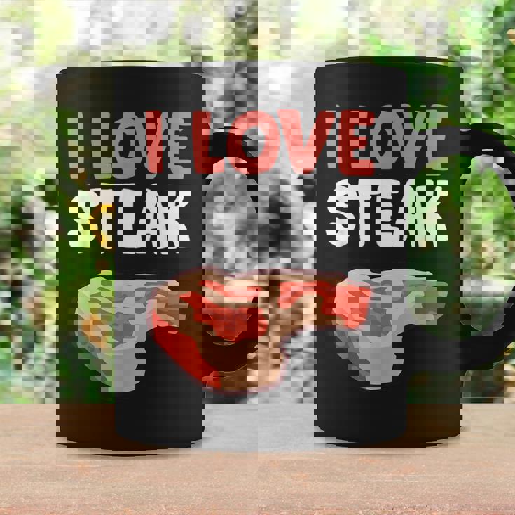 I Loveteak おもしろステーキ バーベキューグリルステーキ コーヒーマグ ギフトのアイデア