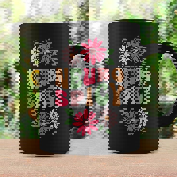 Neurospicy レトロフラワー コーヒーマグ ギフトのアイデア